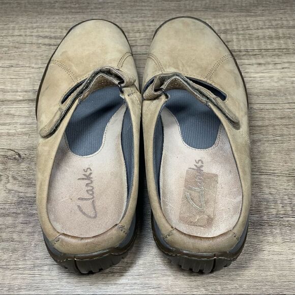 Clarks 32400 Tan Leather Mary Jane Mules Wm's 8M - Picture 6 of 10